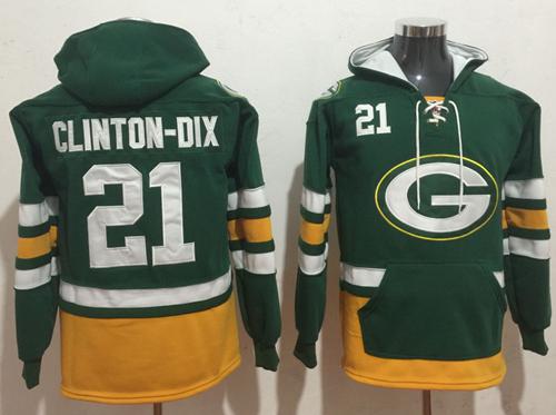 Nike Packers #21 Ha Ha Clinton-Dix Green/Gold Name & Number Pullover NFL Hoodie - Click Image to Close